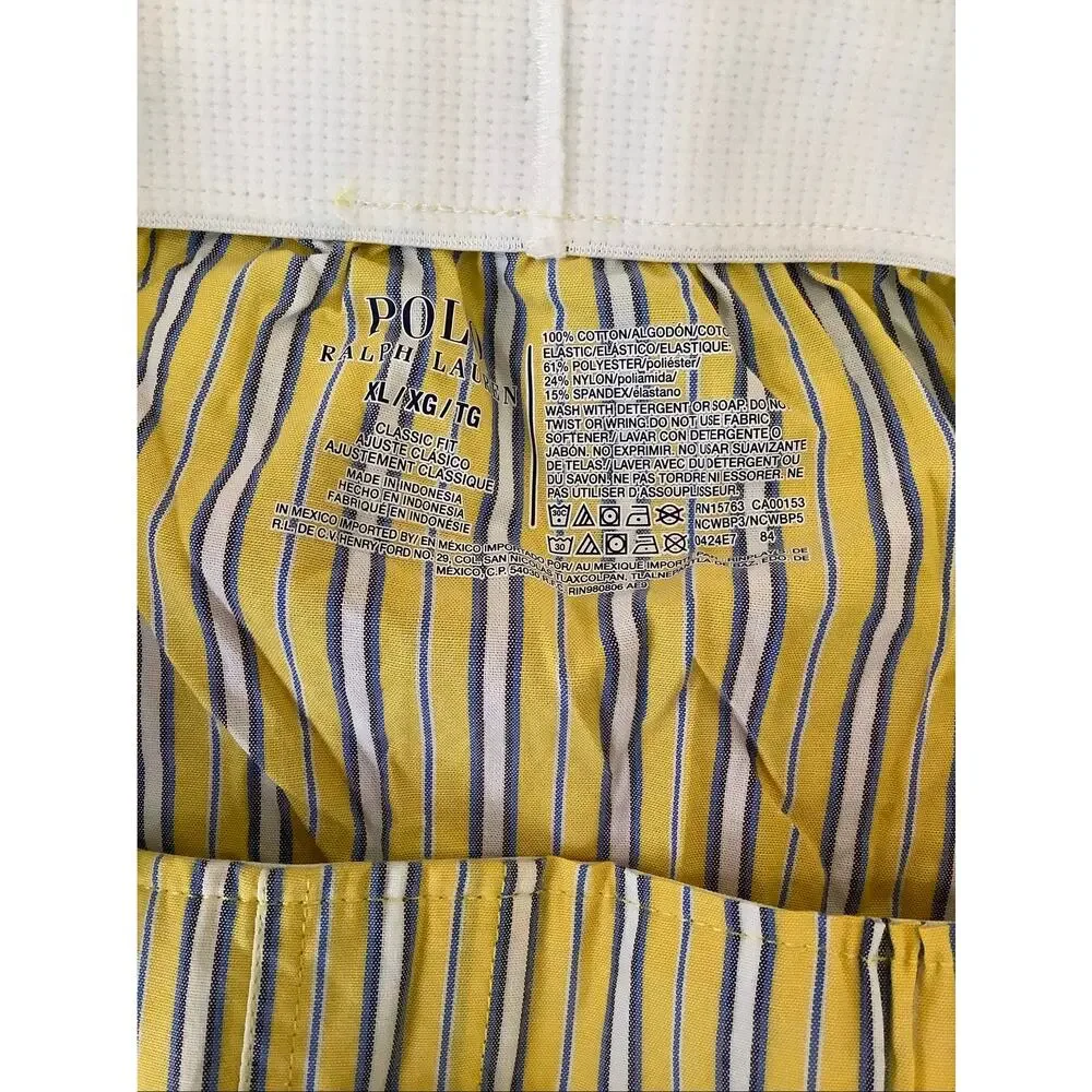 Polo Ralph Lauren Men's XL Yellow Classic Fit Cotton Woven Boxers Short C15-5
